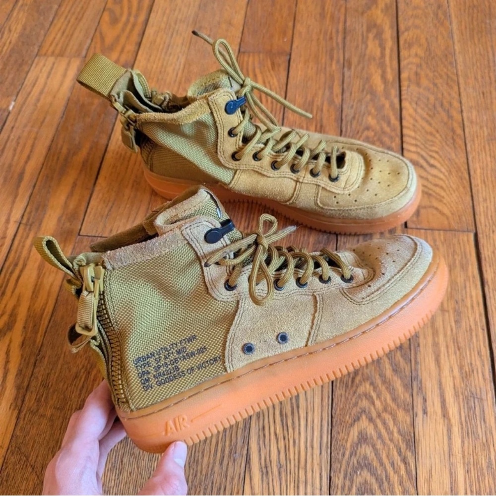 Nike Heeled Boots in Tan and Orange